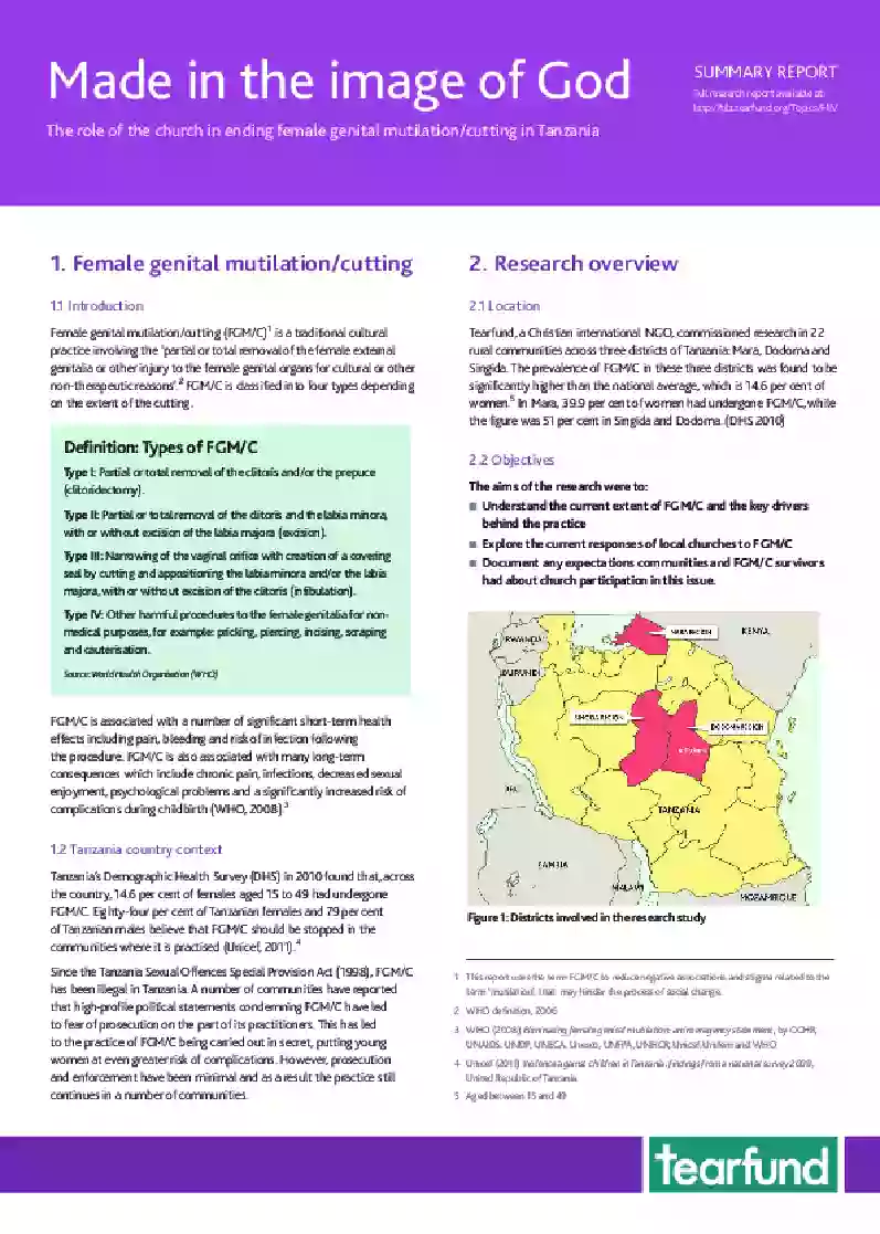 Working to End FGM/C in Tanzania: The Role and Response of the Church (2013)